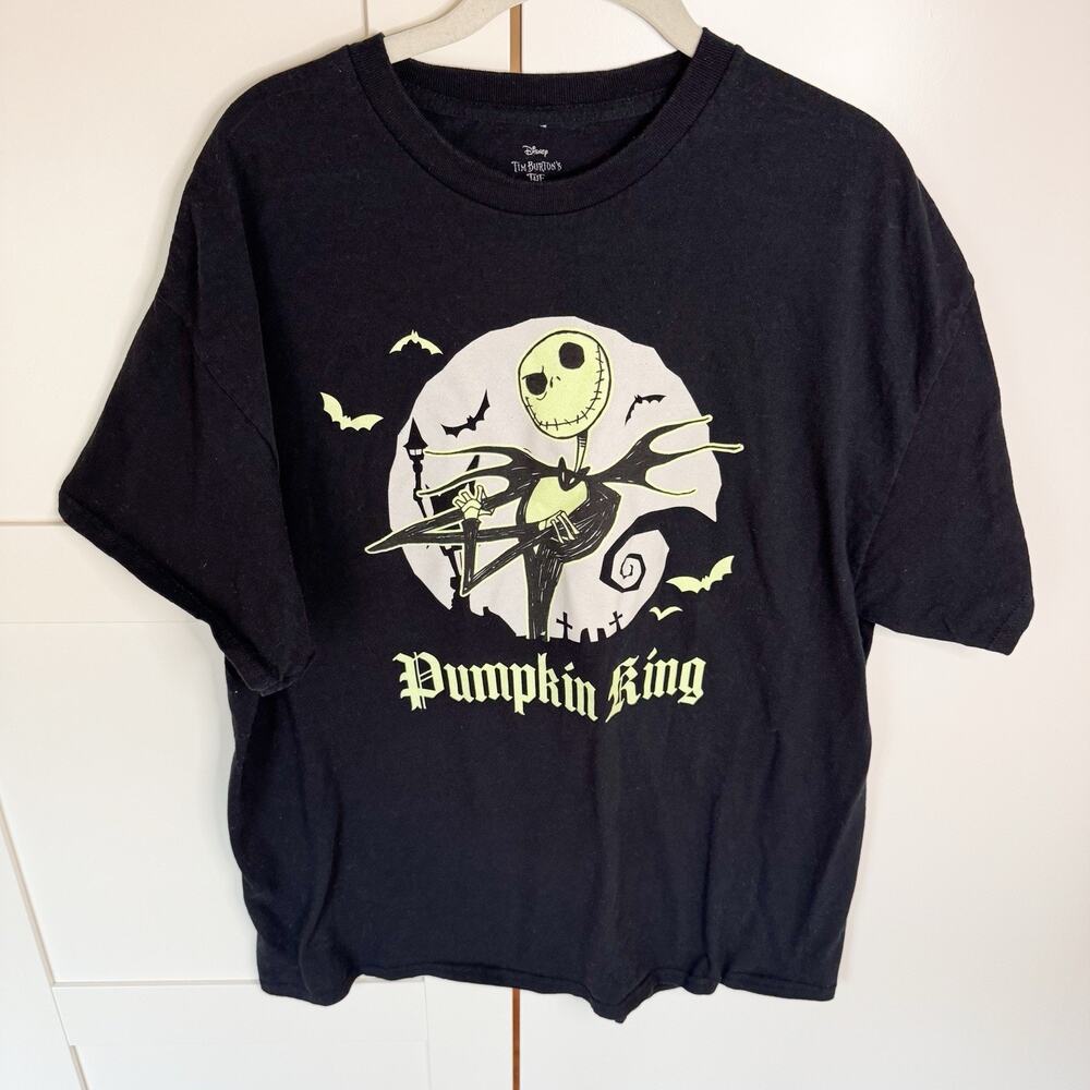 Nightmare Before Christmas T Shirt XL Disney Glow In The Dark Pumpkin King